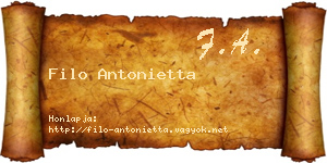 Filo Antonietta névjegykártya